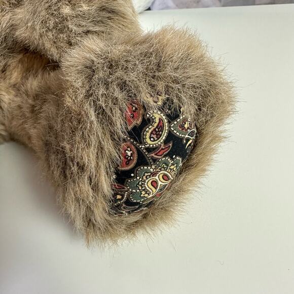 Golden Bear Co Seoul Korea VTG Teddy Bear Plush Stuffed Animal Toy Paisley Tie - Picture 5 of 9